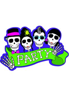 Party Skulls 40x60 cm Pappdekoration - Day of the Dead