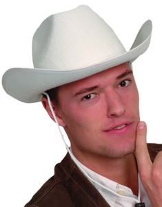Vit Cowboyhatt med Snodd