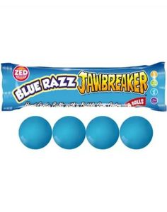4-pk Zed Jawbreaker med Blue Razz Smak og Kjerne av Tyggegummi