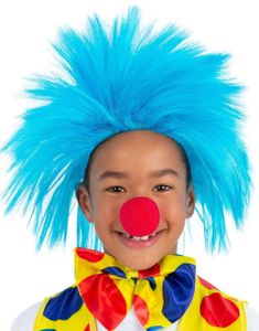 Blå Spiky Klovneparykk til Barn