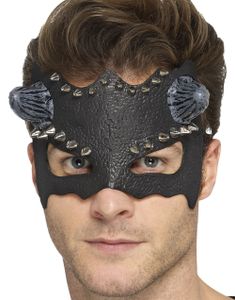 Svart Djävul Ögonmask med Nitar