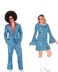 Pardräkt – Blommig Blå Hippie