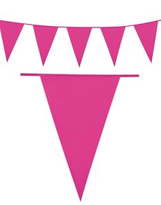 10 Meter lång Banderoll med Rosa Vimplar