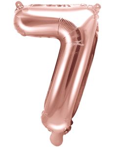 Talet 7 - Roséguldfärgad 35 cm Folieballong