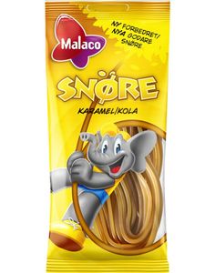 Påse med Malaco Karamellsnöre 94 gram