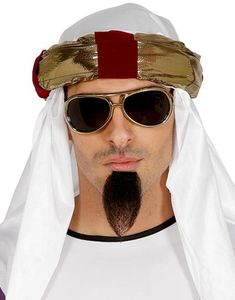 Shejkens Huvudbonad i Vitt, Rött och Guldfärgat