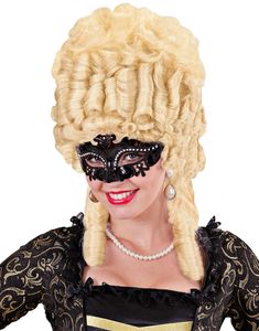 Svart Venice Ögonmask med Glitter