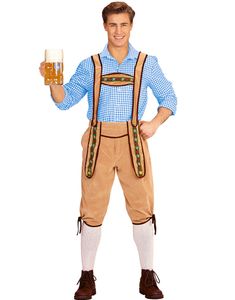 Beige Lederhosen med Hängslen