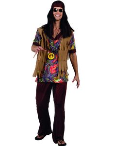 Komplett Hippiekostym till Man 5 Delar