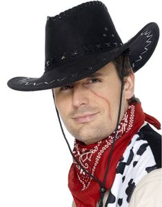 Mocka Svart Cowboy Hatt