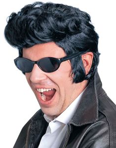 Rock 'n' Roll - Svart Elvis Peruk