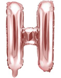 Bokstaven H - Roséguldfärgad 35 cm Folieballong