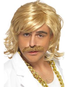 Retro Handsome - Blond Peruk och Mustasch