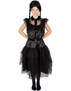 Black Lace Dress - Wednesday Inspirert Kostyme til Barn