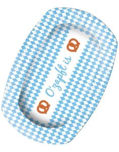 6 stk Ovale Oktoberfest Papptallerkener 24x16 cm - Bierfest