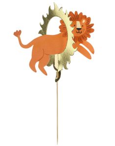 1 stk Løve Kaketopp 16x16 cm - Circus Party