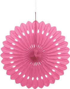 1 st Rosa Dekorationssolfjäder i Silkespapper 40 cm