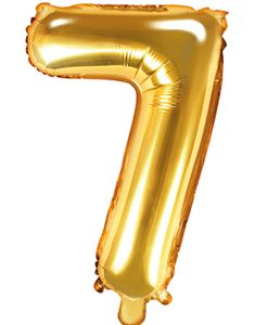 Talet 7 - Guldfärgad 35 cm Folieballong