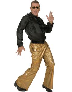 Holografisk Disco Utsvängd Byxa - Guldfärgad