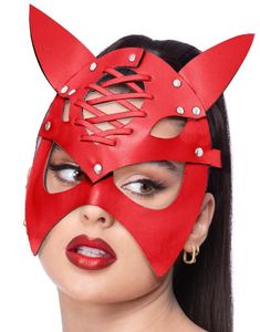 Sexy Rød Djevel Øyemaske med Horn