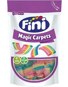 Fini Sour Magic Carpets - Sure Regnbuefargede Vingummimatter 165 gram