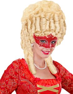 Röd Venice Ögonmask med Glitter