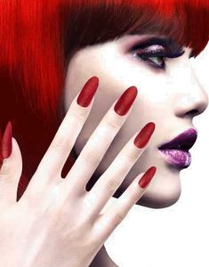 12 stk Lösnaglar med Glitter - Röd