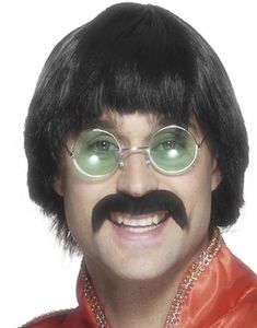 Disco Fever Beatles Inspirerad - Svart Peruk och Mustasch
