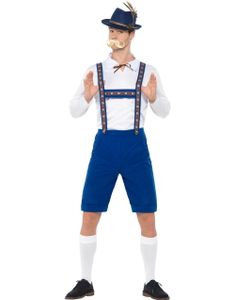 Blå och Vit Oktoberfestdräkt till Man