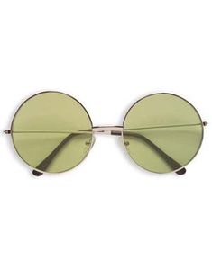 Stora Runda Hippieglasögon - Gröna