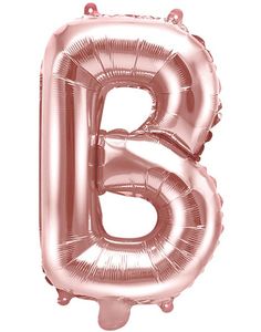 Bokstaven B - Roséguldfärgad 35 cm Folieballong