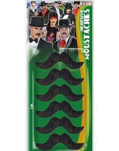 6 stk Svarta Lösmustascher