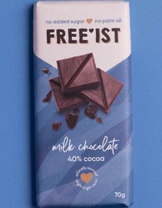 ÄT SNART PRODUKT - Free'ist Mjölkchoklad 70 gram - Utan Tillsatt Socker (20.02.2025)