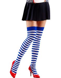 Randiga Blå och Vita Strumpor