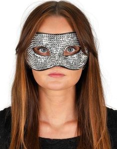 Øyemaske med Sølvfargede Stener