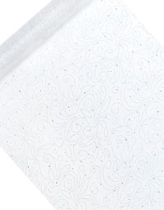 VIT Organzalöpare med Glitterdesign och Paljetter 48 cm x 9 cm