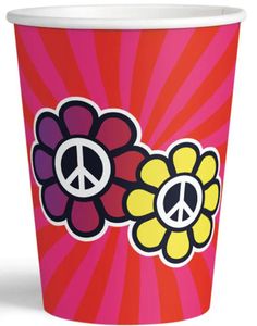 8 stk Pappkrus 250 ml - Flower Power