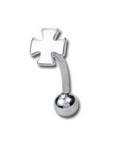 Riddar Kors - 1.2 x 8 mm Ögonbrynspiercing