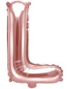 Bokstaven L - Roseguldfärgad 35 cm Folieballong