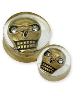 Scary 3D Skull - Genomskinlig Piercing Plugg