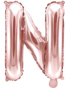 Bokstaven N - Roseguldfärgad 35 cm Folieballong