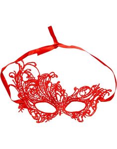 Heklet Barokk Øyemaske - Rød