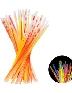 100 stk Glow Stick 20 cm Miks av Farger