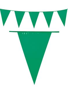 10 Meter lång Banderoll med Gröna Vimplar