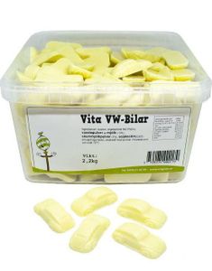 2,2 kg Hvit Sjokoladebiler - Hvit sjokolade formet som Biler