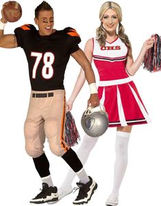 Parkostymer - Superbowl Quarterback och Cheerleader