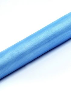 LJUS BLÅ Genomskinlig Organzalöpare 36 cm x 9 meter