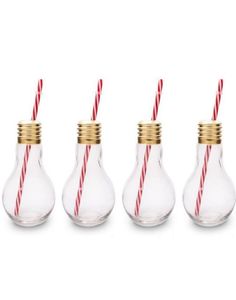 Edison Light Bulbs - 4 stk Lyspæreformede Drikkeglass 400 ml - Bar Bespoke