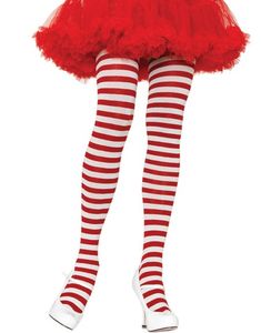 Randig Vit och Röd Strumpbyxa