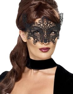 Läcker Svart Virkad Ögonmask